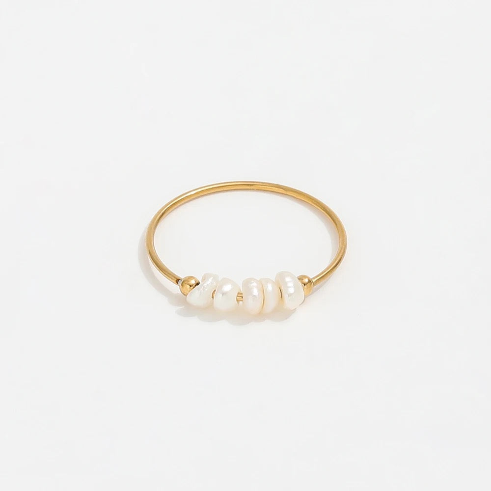 Baroque Pearl Ring ホワイトミニ